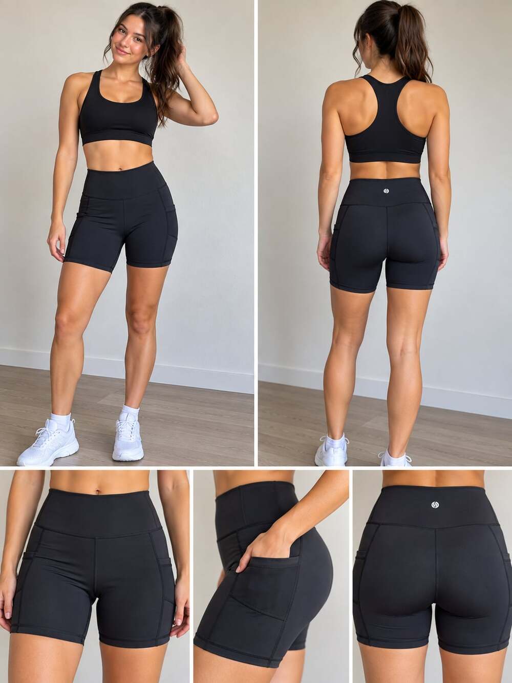 Stretchtherules Bike Shorts Size L Black Pocket